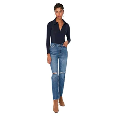 Image of Trendyol Women&#039;s Woman Bootcut &amp; Flared Jeans, Blue, 34 UK