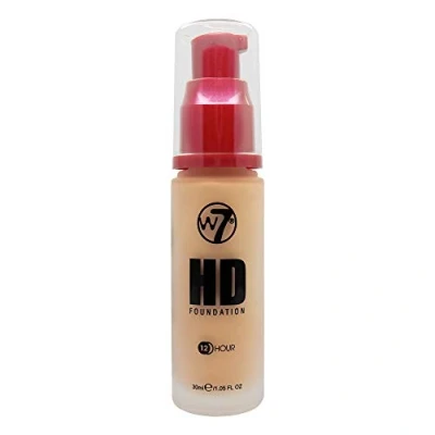 Image of W7 HD Foundation Oil Free Liquid for Poreless, Matte Medium Coverage 30ml (Fresh Beige)