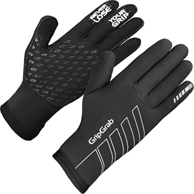 Image of GripGrab Neoprene Cycling Gloves Wet Weather Thermal Windproof Anti Slip Full Finger MTB Gravel Road Bike Bicycle Glove