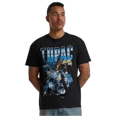Image of Mister Tee Men&#039;s Tupac All Eyez On Me Anniversary Oversize T Shirt, Black,
