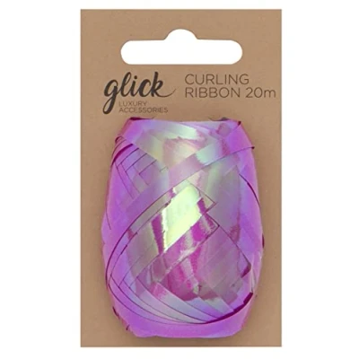 Image of Iridescent Pink Curling Ribbon, Ribbon for Gift Wrapping, Arts and Crafts