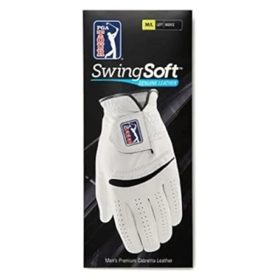 Image of PGA Tour Men&#039;s Leather Glove Right, Bright White, S