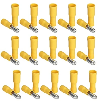 Image of Ruidee 100pcs 12 10 AWG Insulated Male/Female Bullet Connector Electrical Butt Terminals Quick Splice Wire Crimp Connectors（Yellow/UPZY)
