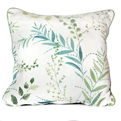 Image of Fusion Fernworthy Filled Cushion, 100% Cotton, Green