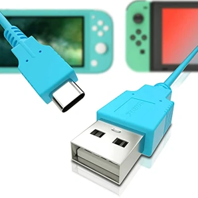 Image of HEATFUN USB C Charger for Nintendo Switch, Fast Charging Cable MacBook, Pixel C, LG Nexus 5X G5, 6P/P9 Plus, One Plus 2, Sony XZ and More Blue (4.92ft)