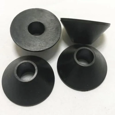 Image of 4 Rubber Fixture Non Slip Toilet Seat Hinge Fittings Secure Replacement for Two Loose Seats Black