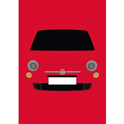 Image of Fiat 500 (Modern) Retro Motor Company Greeting Card