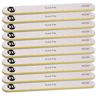 Image of New* JND Professional Salon Grade Double Sided Emery Board Nail Files Buffer Polisher Natural Manicure Pedicure Acrylic Gel Nails (10Pack) (80/80)