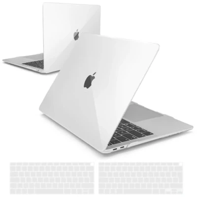 Image of iNeseon Case Cover Compatible with 2021 2020 2019 2018 MacBook Air 13 inch A2337(M1)/A2179/A1932, Slim Hard Shell and Keyboard for Touch ID, Crystal Transparent