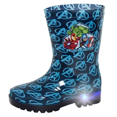 Image of Marvel Boys Avengers Light Up Wellington Boots Blue 9 UK Child