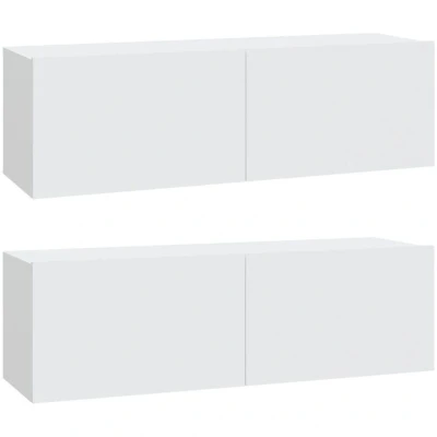 Image of vidaXL Wall TV Cabinets 2 pcs White 100x30x30 cm Engineered Wood