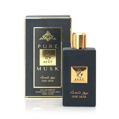 Image of Ayat Perfumes PURE MUSK 100ml Eau De Parfum for Women Arabian Oriental Fragrance Dubai Made and Designed in United Arab Emirates (Pure Musk)