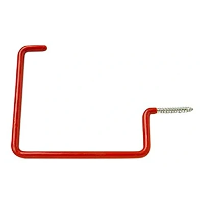 Image of Merriway BH04578 (2 Pcs) Red Plastic Coated All Purpose Shed Garage Storage Hooks Pack of 2 Pieces