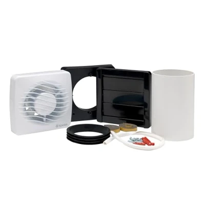 Image of Xpelair DX100T 4 100mm Square Bathroom Extractor Fan With Timer