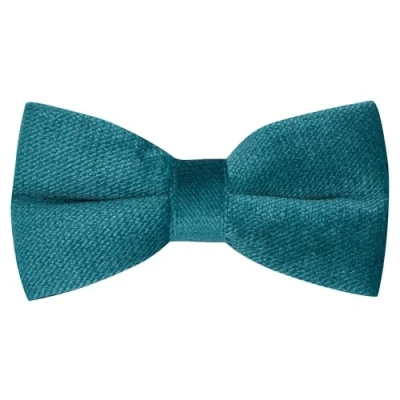 Image of King &amp; Priory Luxury Teal Blue/Green Textured Velvet Bow Tie