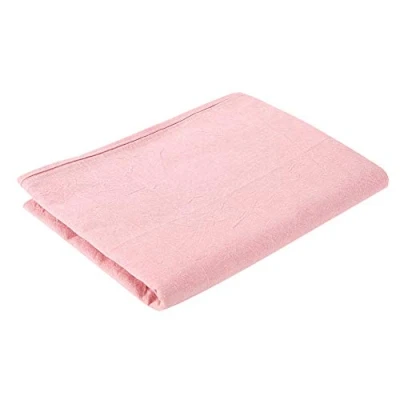 Image of Washable Massage Table Sheets, Hypoallergenic Bed Soft Cotton Sheet Cover Salon Beauty Spa with Face Breath Hole for Within 80x200 cm (Pink)