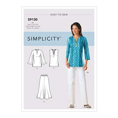 Image of SIMPLICITY Sewing Pattern S9130 Misses&#039; &amp; Women&#039;s Tops Bottoms, Various, BB (20W 22W 24W 26W 28W)