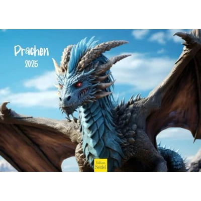 Image of Edition Seidel Premium Calendar Dragon 2025 Format DIN A3 Wall Mythology Fantasy Fairy Tales Sagas Flying Monsters
