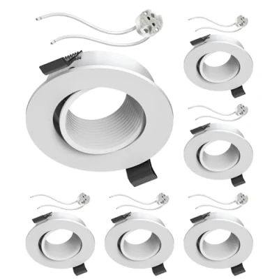 Image of ledscom.de 6 Pieces Ceiling mounting Frame KUN, Round, swivelling (MR16/PAR16/50mm) GU5.3 Socket