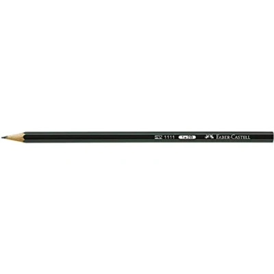 Image of FABER CASTELL Pencil 1111, hexagonal, 2B, barrel colour: black (12 pieces), you will receive 1 pack of 12 pieces.