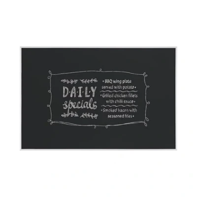 Image of Bi Office Chalkboard, Black Non Magnetic Surface, White lined MDF frame, 88.5 x 58.5 cm