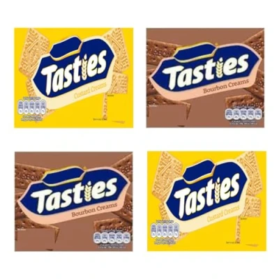 Image of Classic British Biscuits Variety Bundle with McVitie’s Tasties Custard Creams and Bourbon (4 x 300g)