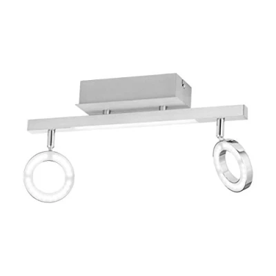 Image of EGLO Cardillo LED Ceiling Light, 2 Bulb Spotlight Made of Aluminium, Metal and Plastic, Living Room Lamp in Chrome, Hallway Warm White