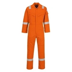 Image of Portwest FR50 Men&#039;s Reflective Flame Resistant FR Anti Static Coverall Arc Proof Overalls 350g Orange Tall, XXXL