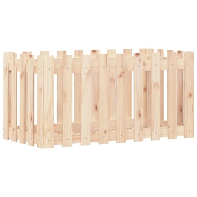 Image of vidaXL Garden Raised Bed with Fence Design 100x50x50 cm Solid Wood Pine
