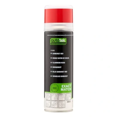 Image of Autotek Professional Exact Match Car Spray Paint, Ford Sunburst Red Aerosol Spray, 300 ml