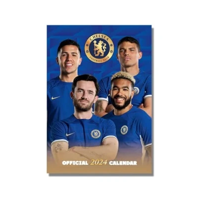 Image of Chelsea FC 2024 Calendar, Month To View A3 Wall Official Product