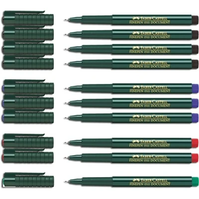 Image of Faber Castell Fibre Pen, Fine Pen 1511, 0.4 mm, assorted colours, 10 Stifte