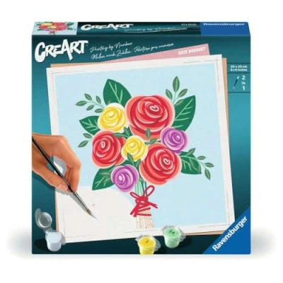 Image of Ravensburger Paint by Numbers 25520 CreArt Painting Rose Bouquet from 12 Years