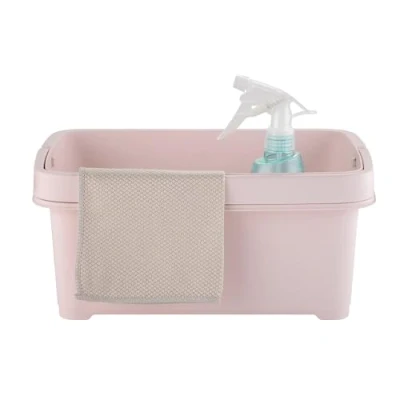 Image of Minky Storage Caddy with Divider, Basket, Box Foldaway Handle,Cleaning Caddy, Bathroom &amp; Organisation