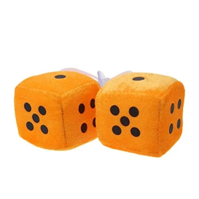 Image of Mentin 1 Pair Fuzzy Dice Dots Rear View Mirror Hanger Decoration Car Styling Accessorie