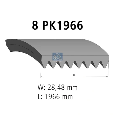 Image of 3289716, 3944840 V ribbed belt DT Spare Parts 4.80759 1966mm 8 MERCEDES BENZ: Vario Platform / Chassis, Box Body Estate