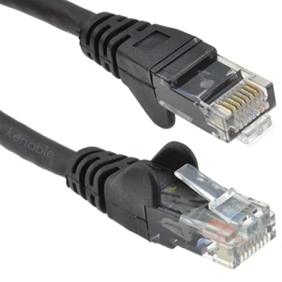 Image of kenable C6 CAT6 CCA UTP RJ45 Ethernet LSZH Networking Cable Black 2m [2 metres]