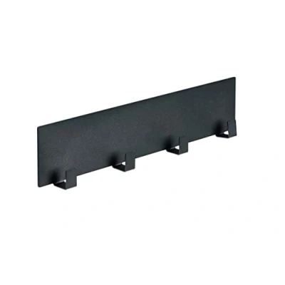Image of WENKO Ima magnetic towel rack, black, black outdoor kitchen accessory with 4 hooks for hanging textiles and barbecue accessories, quick mounting without drilling on metal surfaces, 30 x 6.5 2 cm