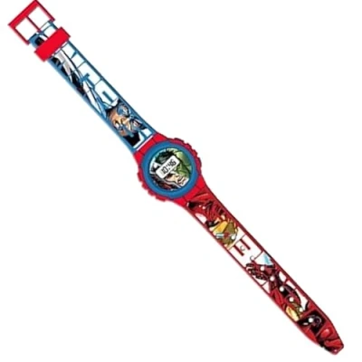 Image of Avenger Superhero Kids Digital Watch for Boys Cartoon Wrist with Adjustable Bands Plastic Children Christmas Gifts 3+Years Size 29cm
