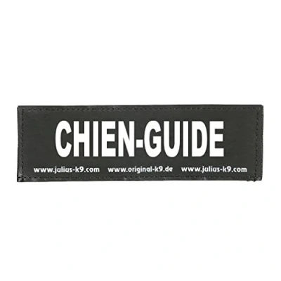 Image of Interchangeable Patches, 1 pair, CHIEN GUIDE, Size: Large, Black