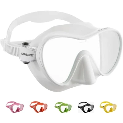 Image of CRESSI F1 Mask White Frameless for Diving and Snorkeling, White, One Size, Unisex
