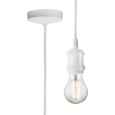 Image of KnightsBridge 1.8m E27 Vintage Pendant Set Matt White