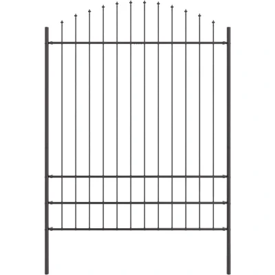 Image of vidaXL Garden Fence with Hoop Top Grey 1.7x2 m Steel