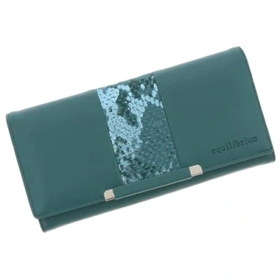 Image of Equilibrium Magnetic Stripe Closure RFID Blocker Large Purse for Cards and Cash Multi Compartment Pink, Teal or Blue Designs (Teal)