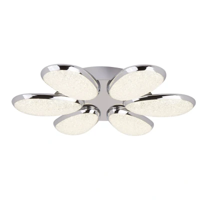 Image of Lori Integrated LED Flush Multi Arm Ceiling Light Chrome, White