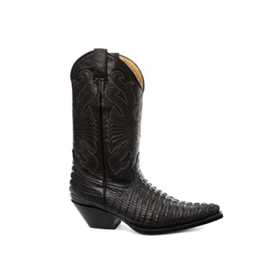 Image of Grinders Carolina Black Croc Mens Western Cowboy Boots 8