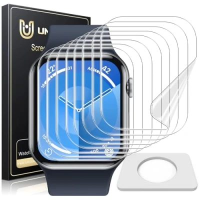 Image of UniqueMe for Apple Watch Series 10 46mm Screen Protector 8 Pack Ultra Thin HD Clear Soft Anti Scratch TPU Protective Film [Fingerprint Support] [Case Friendly] [Easy Installation]