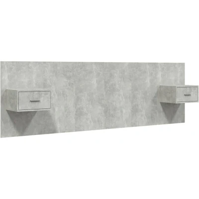 Image of vidaXL Bed Headboard with Cabinets Concrete Grey Engineered Wood