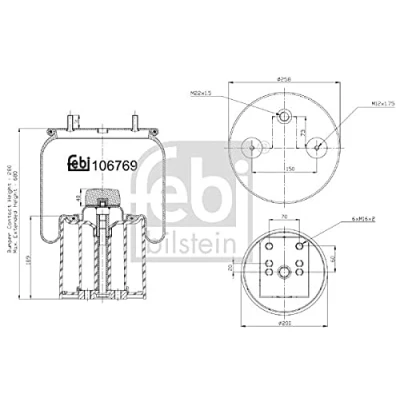 Image of 0542943290 Boot, air suspension FEBI BILSTEIN 106769