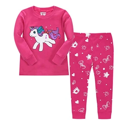Image of LitBud Older Grils Pyjamas for Kids Toddler Unicorn Nightwear Sleepwear Long Sleeve Pjs Set Size 8 9 Years 9T
